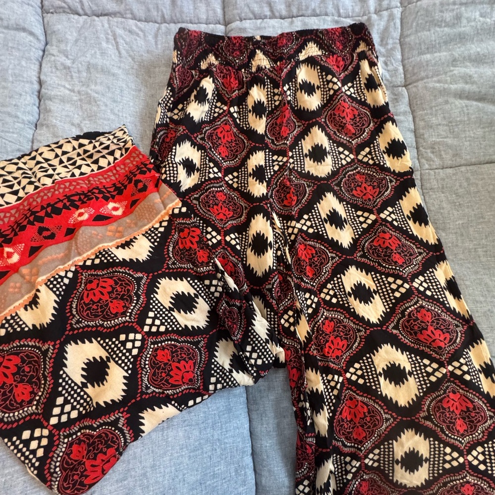 Angie Red and Black Patterned Garment
